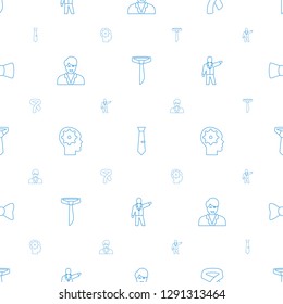 tie icons pattern seamless white background. Included editable line businessman, gear in head, bow tie icons. tie icons for web and mobile.