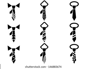 tie icons set