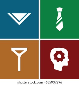 Tie icons set. set of 4 tie filled icons such as tie, cravat