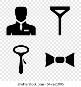 Tie icons set. set of 4 tie filled icons such as