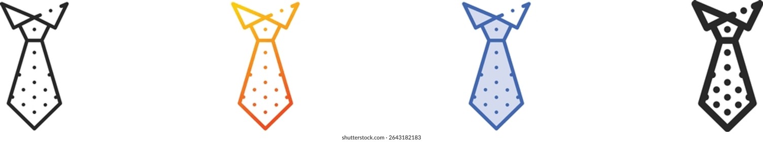 tie icon.Thin Linear, Gradient, Blue Stroke and bold Style Design Isolated On White Background