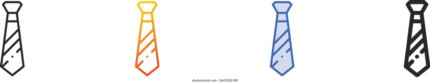 tie icon.Thin Linear, Gradient, Blue Stroke and bold Style Design Isolated On White Background
