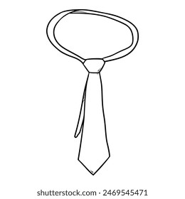 tie illustration outline isolated vector