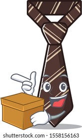 tie isolated with bring box with on the cartoon