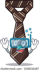 tie isolated diving with on the cartoon