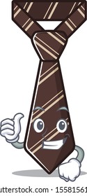 tie isolated with thumbs up on the cartoon