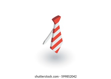 tie isometric flat icon. 3d vector colorful illustration. Pictogram isolated on white background