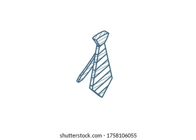 tie isometric icon. 3d vector illustration. Isolated line art technical drawing. Editable stroke