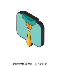 Tie isometric left top view 3D icon