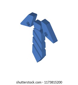 Tie isometric left top view 3D icon