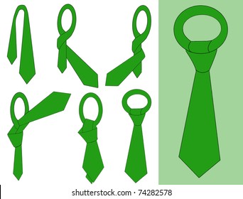 Tie and knot instructions, vector illustration
