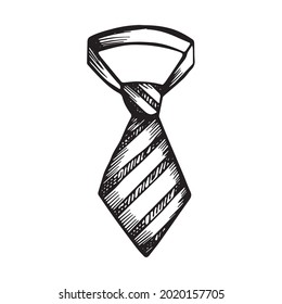 tie line art vector sketch icon isolated on white background