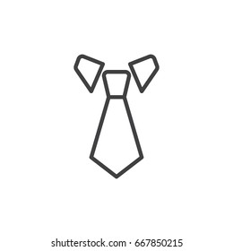 Tie line icon, outline vector sign, linear style pictogram isolated on white. Dress code symbol, logo illustration. Editable stroke. Pixel perfect graphics