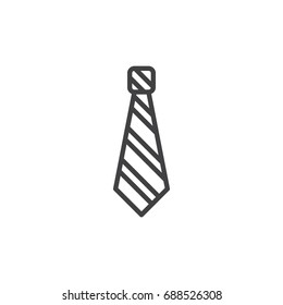 Tie line icon, outline vector sign, linear style pictogram isolated on white. Business dress code symbol, logo illustration. Editable stroke. Pixel perfect vector graphics