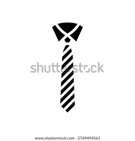 Tie Line Icon, Striped Necktie Symbol for Office Professionalism, Vector Illustration Isolated on White Background.