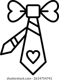 Tie Line Vector Icon Design
