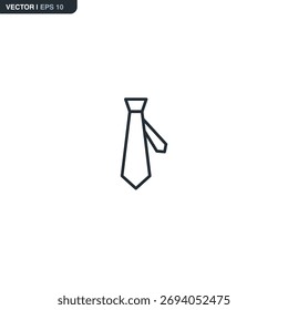 Corbata, signo de estilo lineal para el concepto móvil y el Diseño web. Símbolo, ilustración del logotipo. Gráficos de Vector perfecto de píxeles