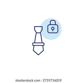 Ata y cierra. Negocios seguros, información de contratación privada. Icono de Vector de trazo perfecto y editable