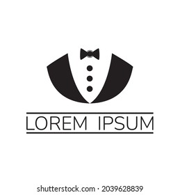 tie logo with simple black background vector for teacher profile people or law court judges and law lawyers and businessmen even restaurant waiters