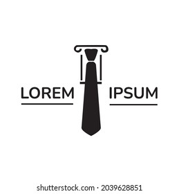 tie logo with simple black background vector for teacher profile people or law court judges and law lawyers and businessmen even restaurant waiters