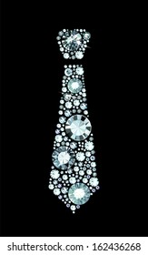 Tie made of shiny diamonds