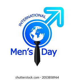 Tie And Male Gender For International Mens Day, Vector Art Illustration.