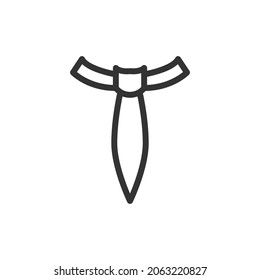 Das Symbol für minimale Zeilen ist dabei. Webhub-Symbol-Design. Tie-Zeichen einzeln auf weißem Hintergrund. Premium-Line-Symbol.