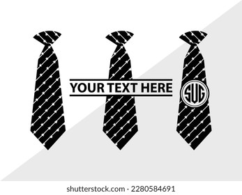 Tie Monogram Vector Illustration Silhouette