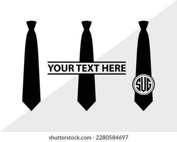 Tie Monogram Vector Illustration Silhouette
