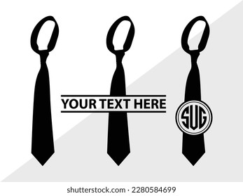 Tie Monogram Vector Illustration Silhouette