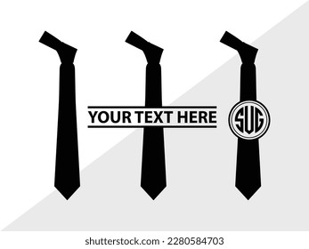 Tie Monogram Vector Illustration Silhouette