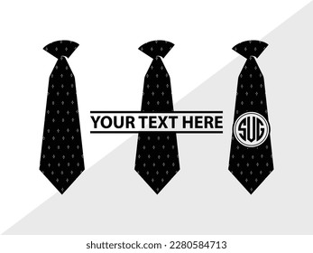 Tie Monogram Vector Illustration Silhouette