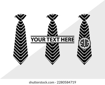 Tie Monogram Vector Illustration Silhouette