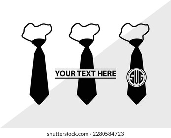 Tie Monogram Vector Illustration Silhouette