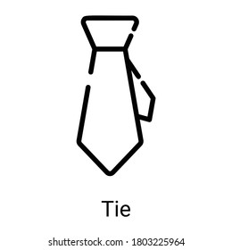 tie, neck tie line icon isolated on white background