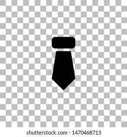 Tie, Necktie. Black flat icon on a transparent background. Pictogram for your project