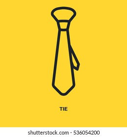 Tie, Necktie logo graphic design concept. Editable element, can be used as logotype, thin line  icon, template in web and print