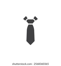 Tie, necktie vector icon. filled flat sign for mobile concept and web design. Necktie with a knot glyph icon. Symbol, logo illustration. Vector graphics