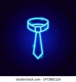 Tie Neon Sign. Vector Illustration of Clothing Promotion.