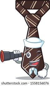 tie with the on mascot shape sailor holding binocular