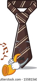 tie with the on mascot shape with trumpet