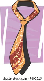 tie on a rose background.	