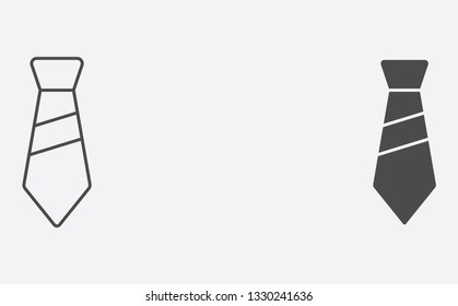 Tie outline and filled vector icon sign symbol