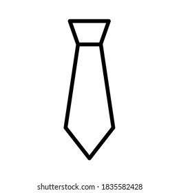 Tie outline vector icon. Tie icon for web, mobile apps and ui design. Clothes illustration isolated on white background.