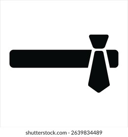 Tie Over a Name Tag Icon Symbol Business Formal Wear Professional Attire Work Job and Career 100