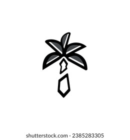 Logo de Tie y Palm Tree. palmera. plantilla de diseño vectorial de icono en fondo blanco.
