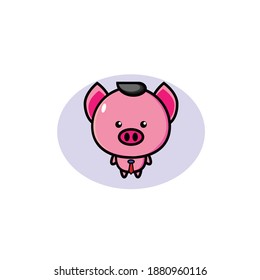 Tie pig character vector illustration design