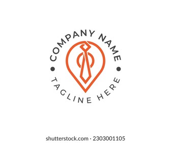 Tie Pin Location Job Finder Logo Concept sign icon symbol Element Design. Marketing, Business, Finance, Corporate Logotype. Vector illustration template