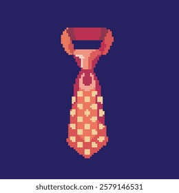 tie pixel art vector illustration on isolated background.