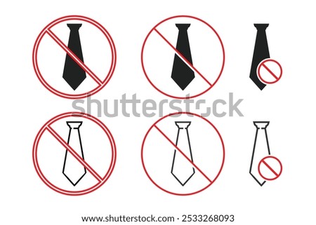 Tie prohibited icon. Illustration vector